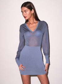 Kate Mini Dress in charcoal blue