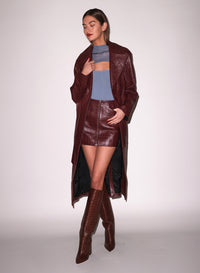 Croc leather tench coat