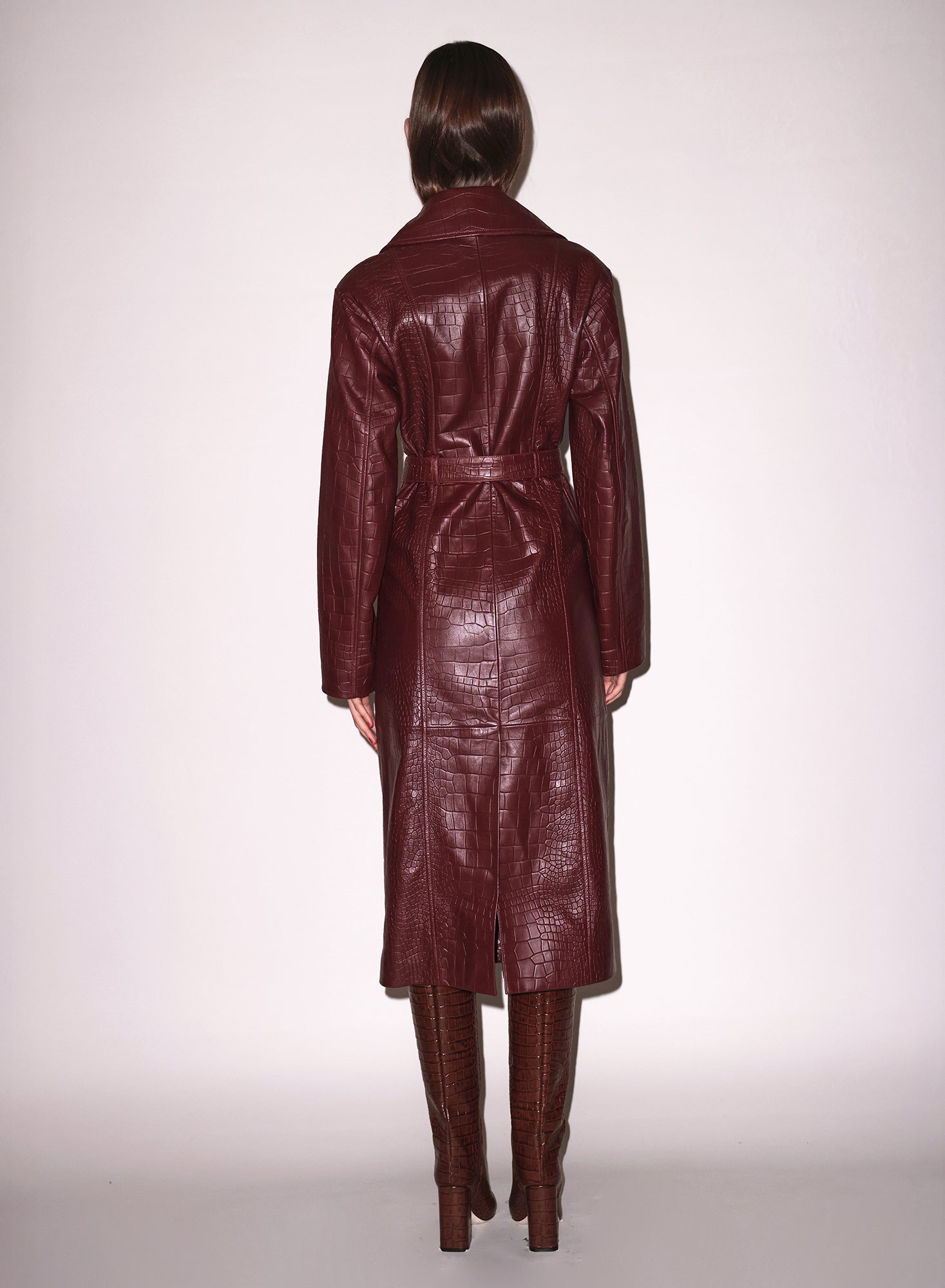 Croc leather tench coat