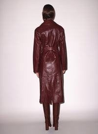 Croc leather tench coat