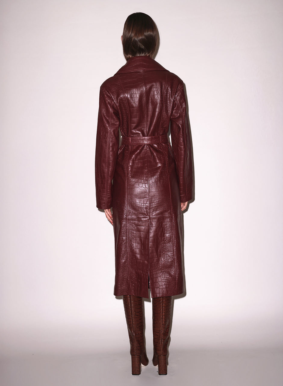 Auburn - Croc Leather Trench | Fleur du Mal