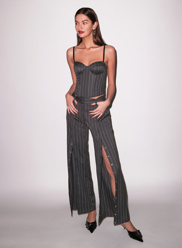 Dark grey pinstripe - Maxwell Undo Me Pant | Fleur du Mal