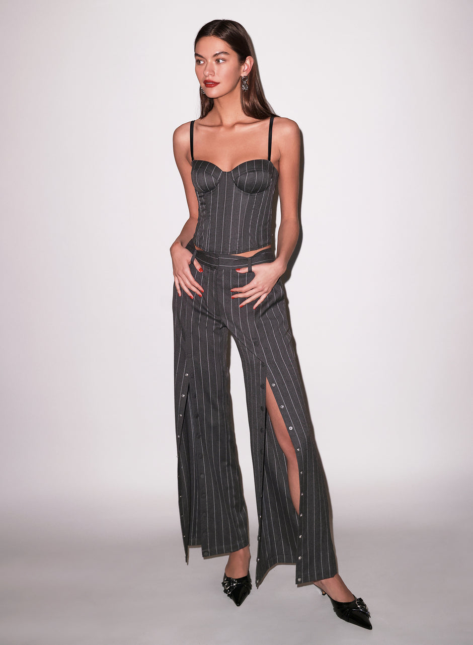 Dark grey pinstripe - Maxwell Undo Me Pant | Fleur du Mal