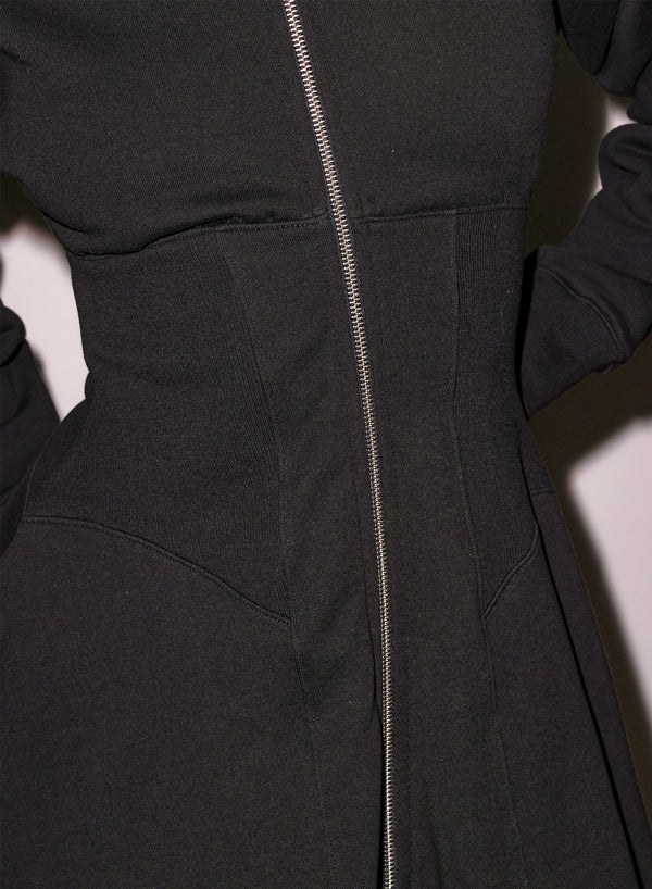 Black - Unzip Me Hoodie Dress | Fleur du Mal