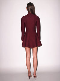 Claret Long Sleeve Flared Corset Dress | Fleur du Mal