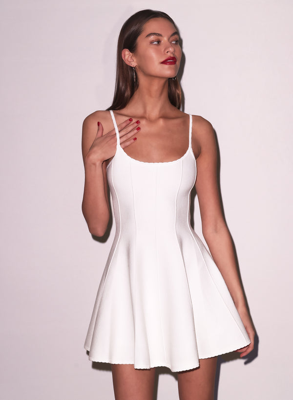 Fleur du Mal Flared Corset Mini Dress - Ivory Fleur du Mal Flared Corset Mini Dress - Ivory