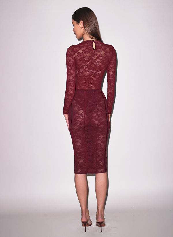 Auburn - Le Stretch Lace Pencil Skirt | Fleur du Mal