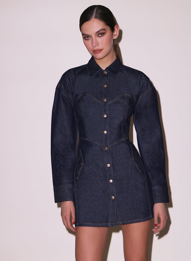 Indigo denim - Denim Shirt Dress | Fleur du Mal