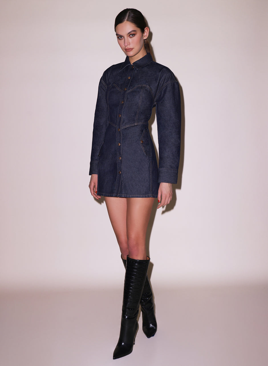 Indigo denim - Denim Shirt Dress | Fleur du Mal