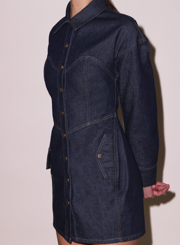 fcuk denim dress Chambray Denim Button Through Shirt Dress Ecru