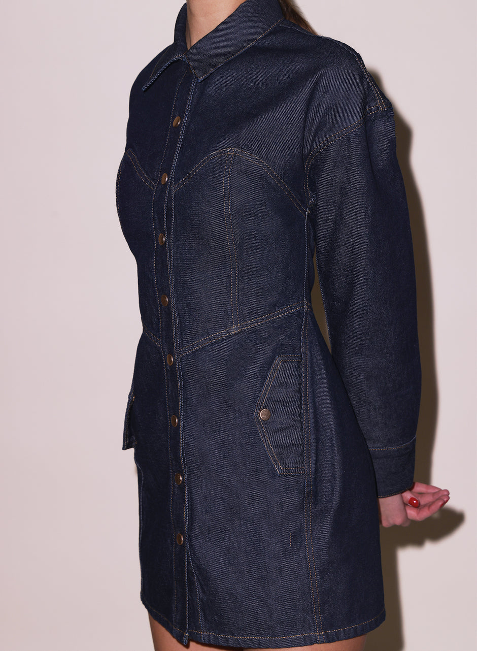 Indigo denim - Denim Shirt Dress | Fleur du Mal