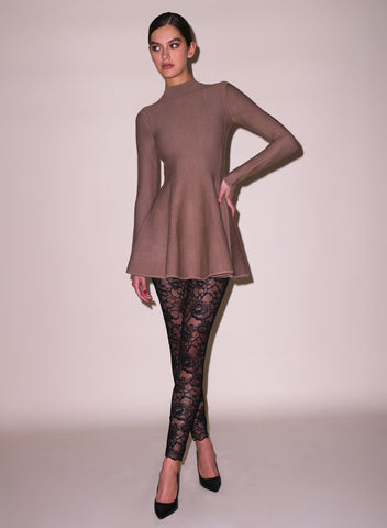 Long Sleeve Flared Corset Dress