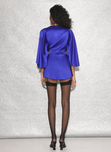 Electric blue - Angel Sleeve Robe | Fleur du Mal