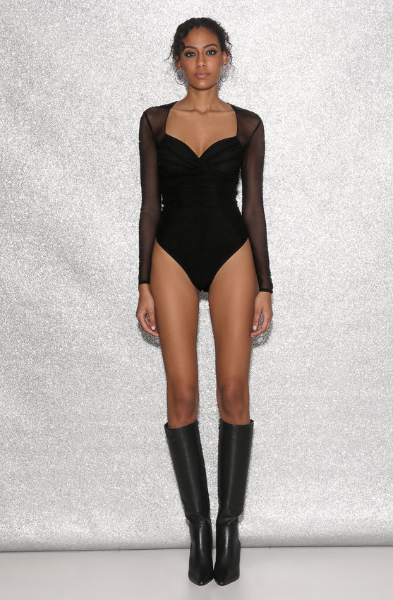 Ruched Long Sleeve Bodysuit