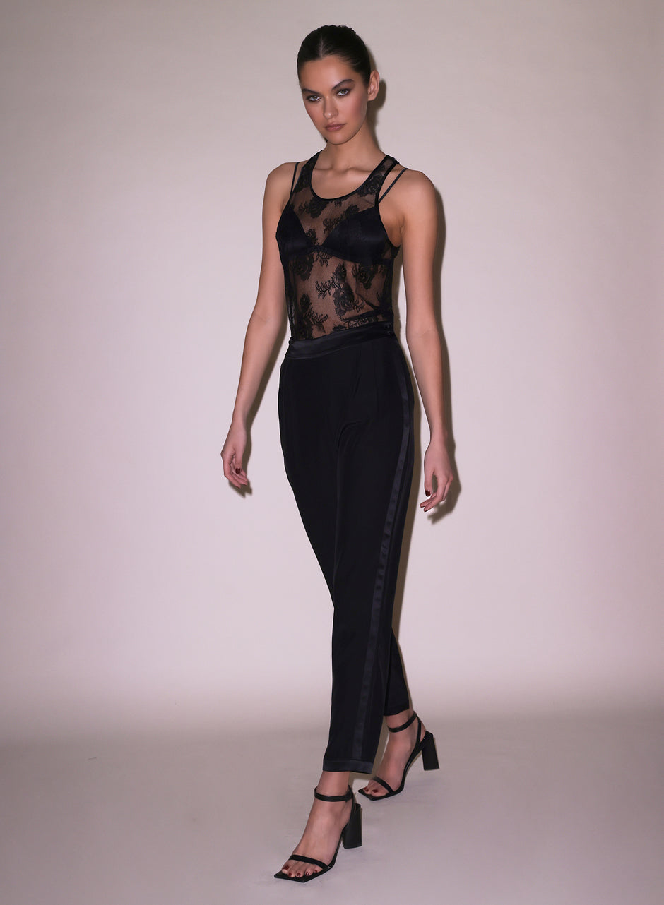 Black - Unisex Bouquet Lace Tank | Fleur du Mal