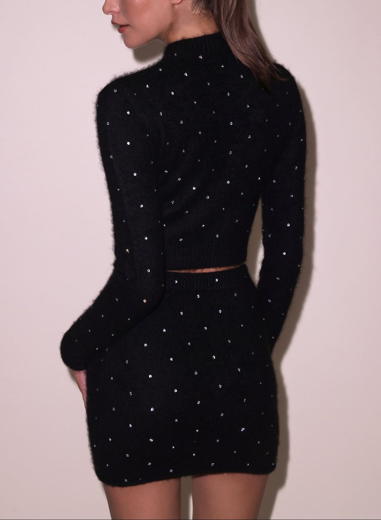 Cashmere Mini Skirt Back View