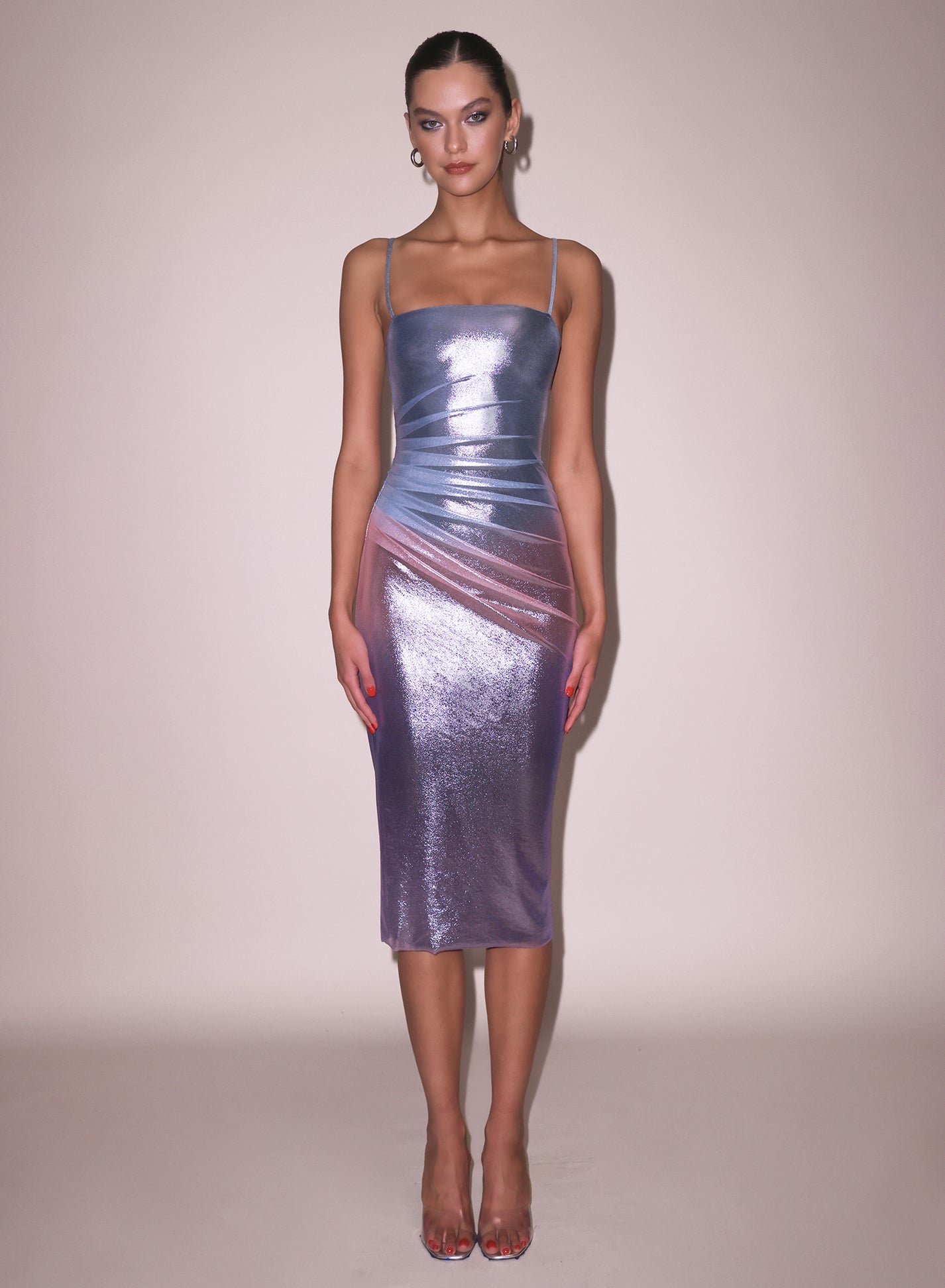 Blue Metallic Ombré Shine Dress