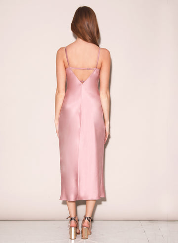 Rose gold - Sequin Violet Embroidery Slip Dress | Fleur du Mal