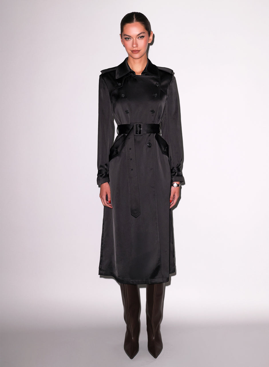 Black - Luxe Trench Coat | Fleur du Mal