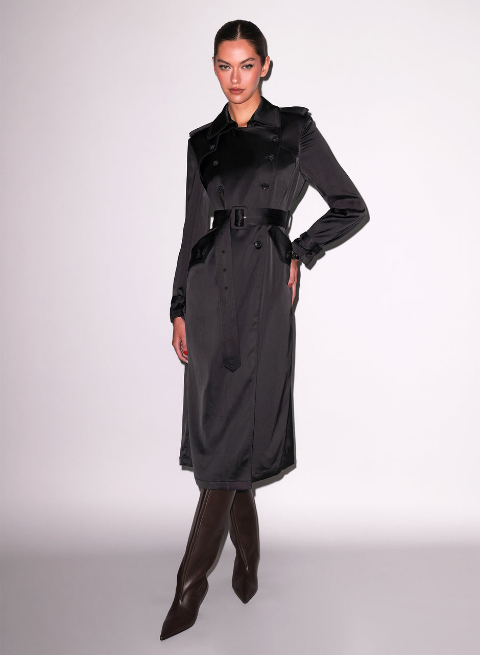 Black - Luxe Trench Coat | Fleur du Mal