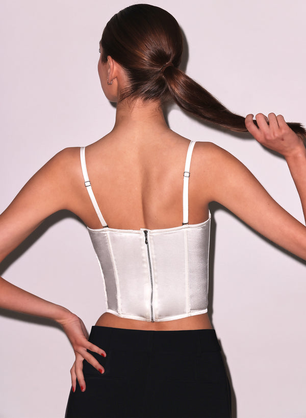 Fleur du Mal Hamptons Bustier in Ivory - Size Xs Fleur du Mal Hamptons Bustier in Ivory - Size Xs