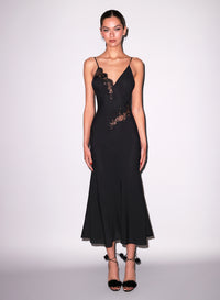 Vivienne Maxi Dress in black- Fleur du Mal