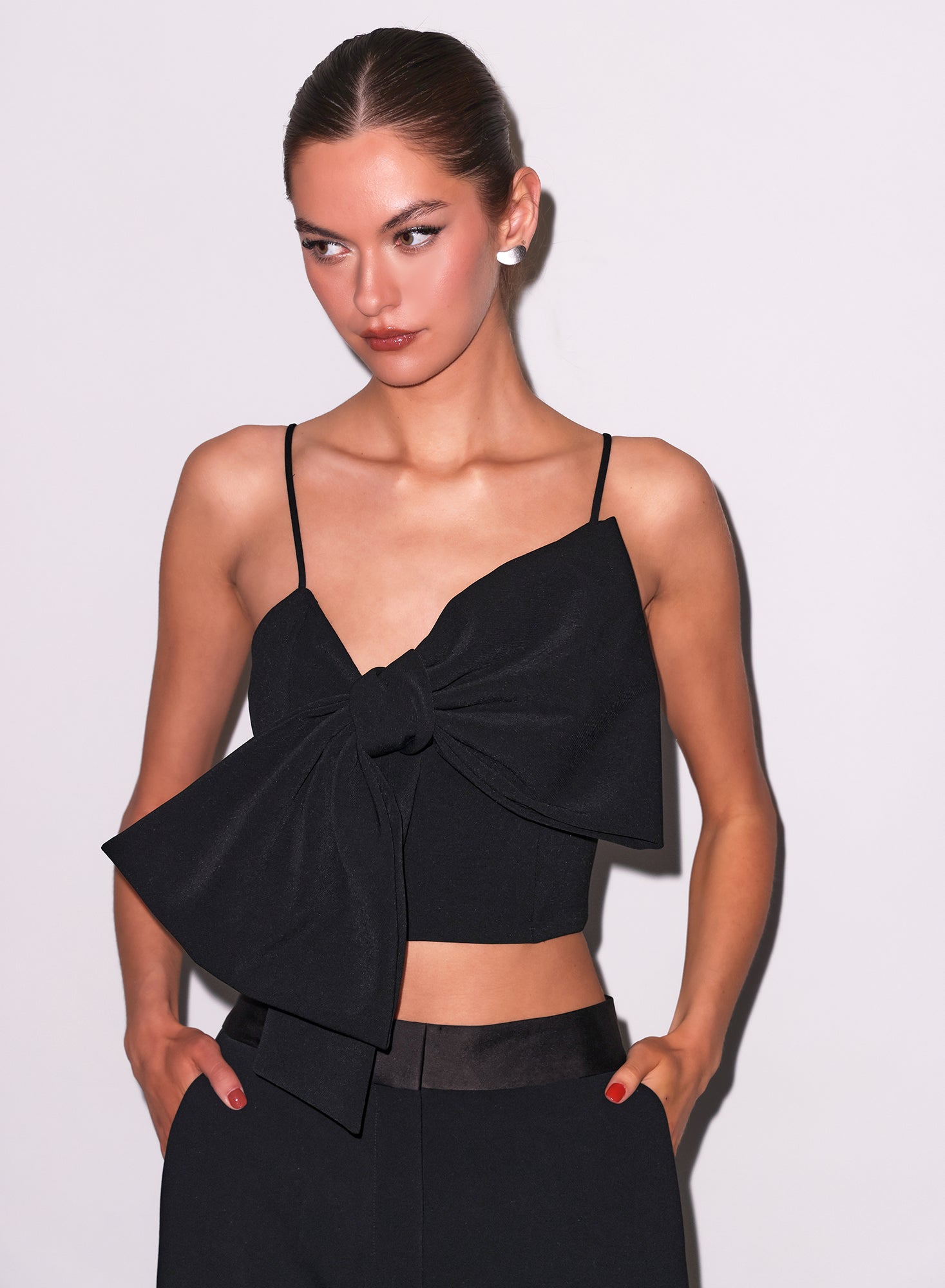 Blair Bow Top in black