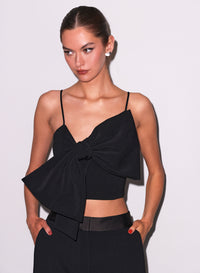 Blair Bow Top in black