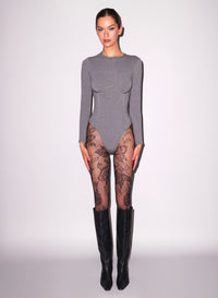 Organic Cotton Bodysuit in grey- fleur du mal