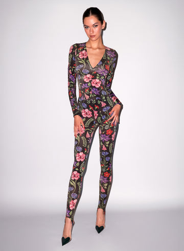 Wildflower print - Wildfleur Plunge Bodysuit | Fleur du Mal