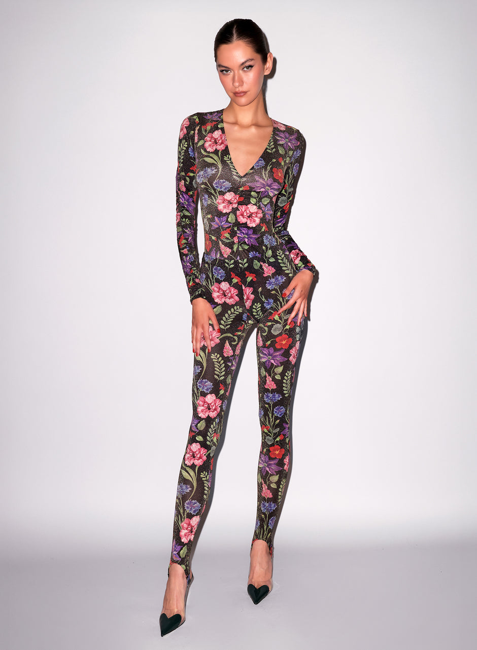 Wildflower print - Wildfleur Plunge Bodysuit | Fleur du Mal