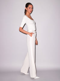 Sequin Knit Top & Tux Pant  Ivory- Fleur du Mal