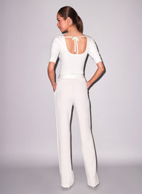 Sequin Knit Top & Tux Pant  Ivory- Fleur du Mal