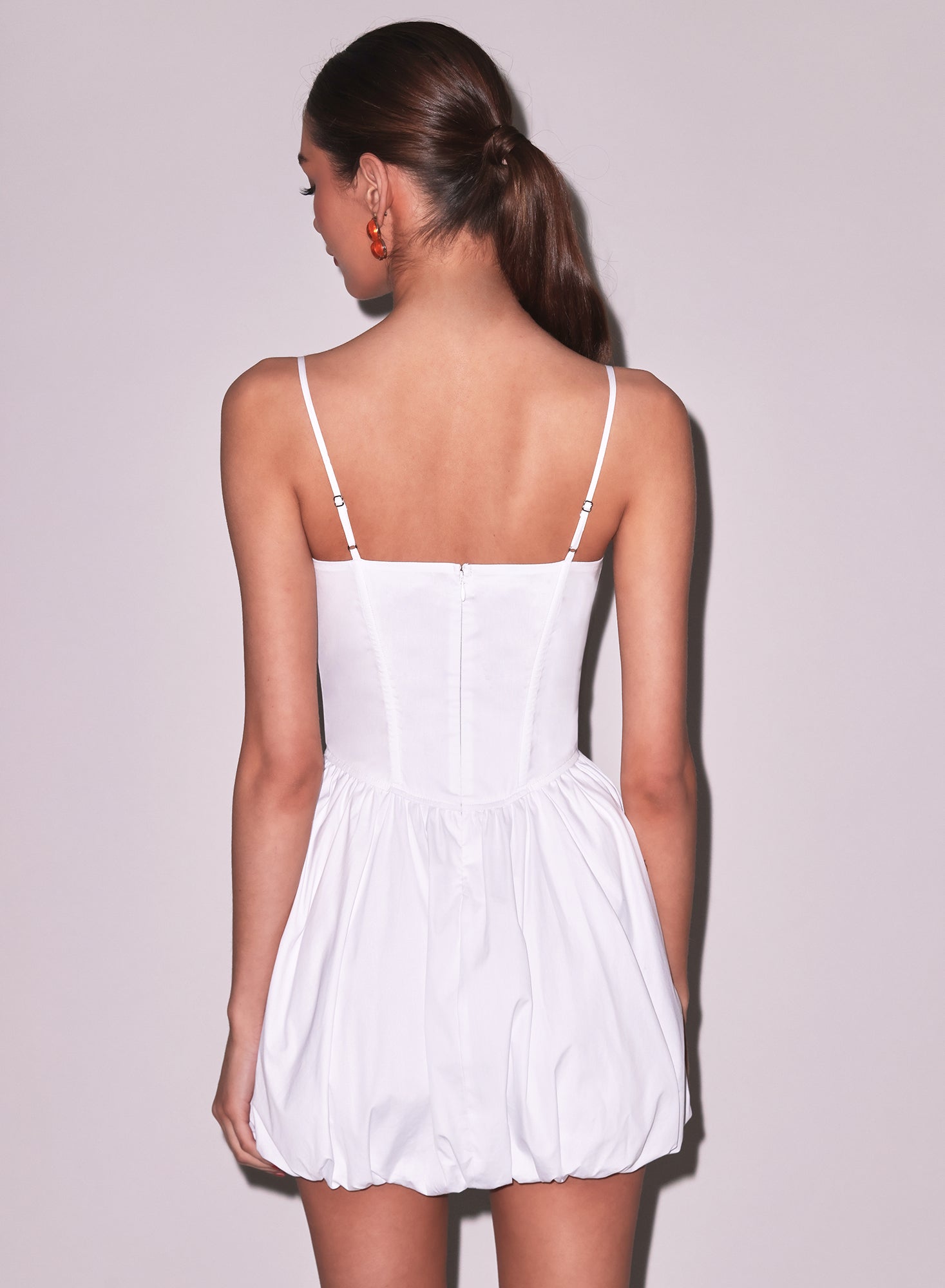 Poplin Bubble Dress in ivory