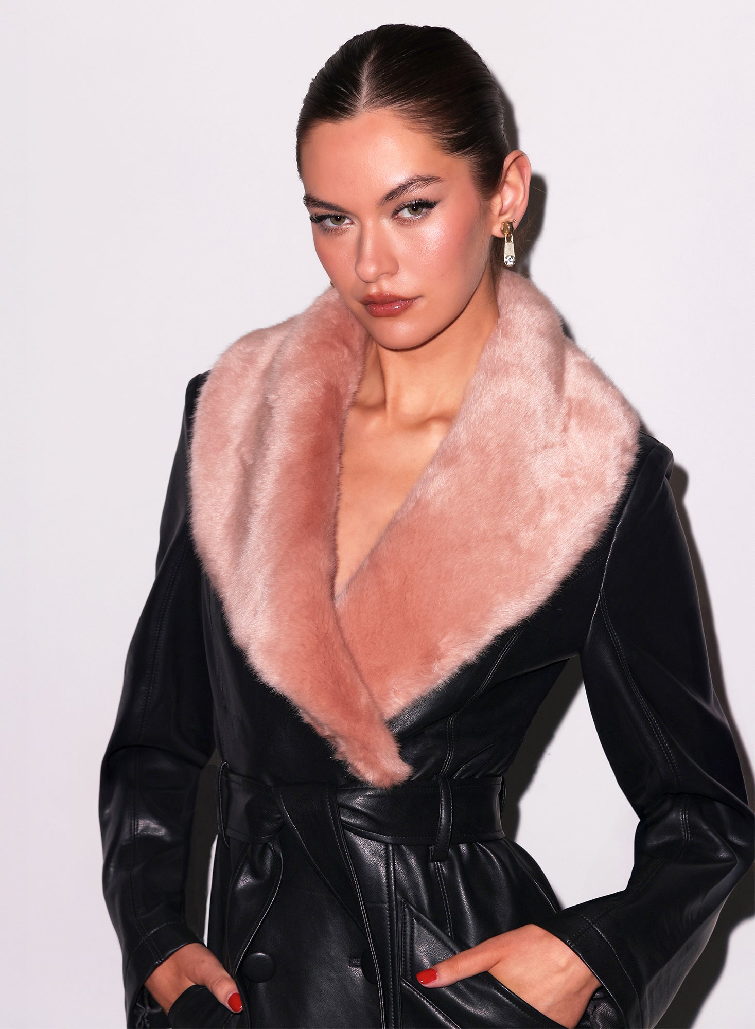 Vegan Leather & Fur Coat- fleur du mal