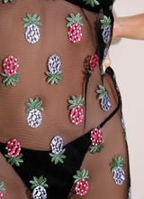 Pineapple Embroidery Slip Dress