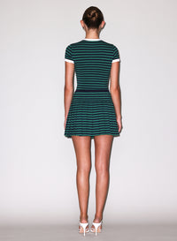 Ivy League Pleated Skirt- navy & green- fleur du mal