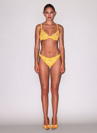 Le Stretch Lace Demi Bra- lemon yellow- Fleur du Mal- full