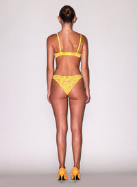 Le Stretch Lace Demi Bra- lemon yellow- Fleur du Mal-back