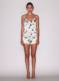 Ruffle Short- Yellow Tossed Roses- Fleur du mal 