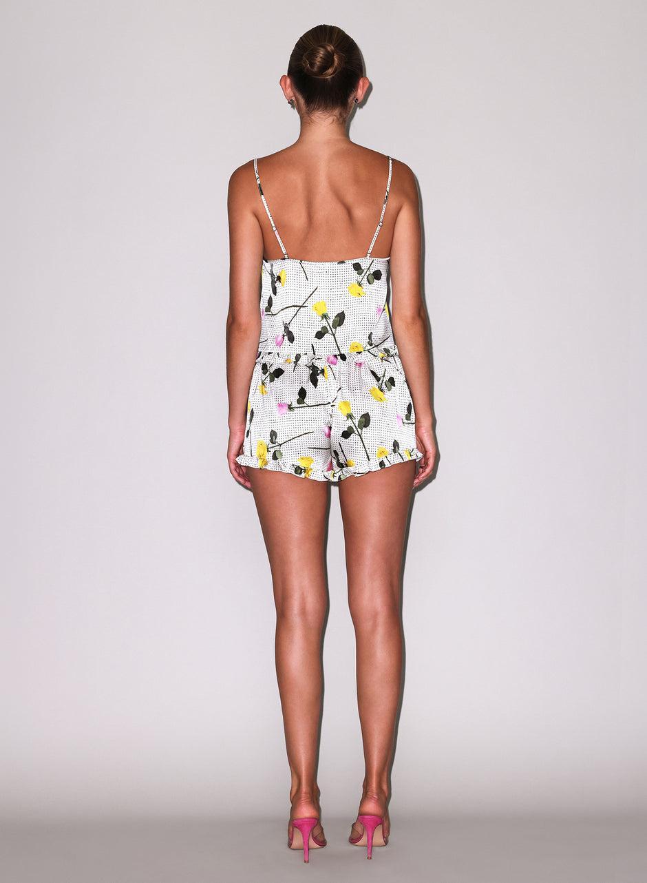 Yellow tossed roses - Ruffle Short | Fleur du Mal