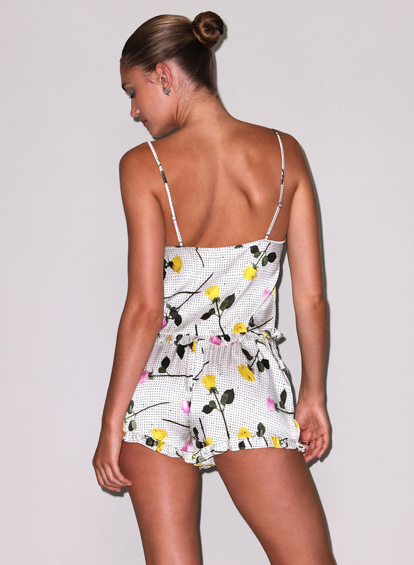 Yellow tossed roses - Ruffle Short | Fleur du Mal