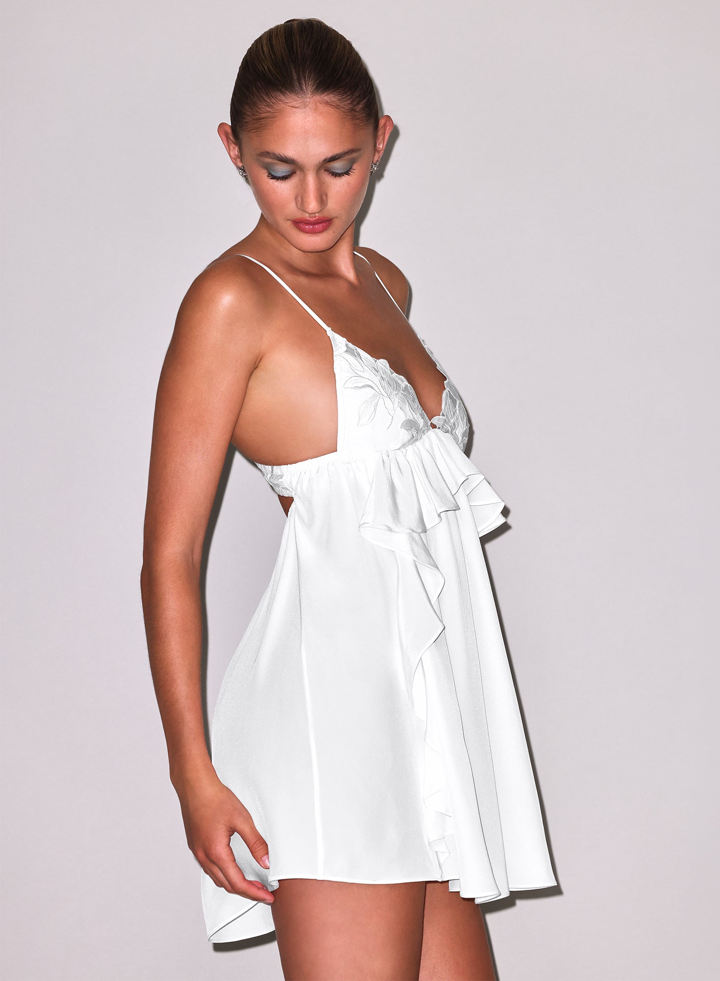 Lily Babydoll Dress-white- Fleur du Mal-side