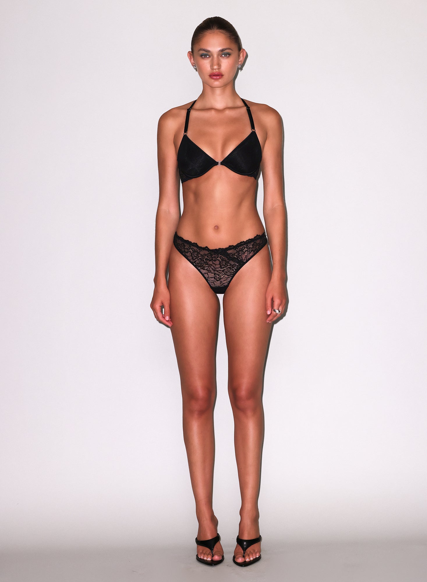 Bianca Lace Racerback Bra-black-back