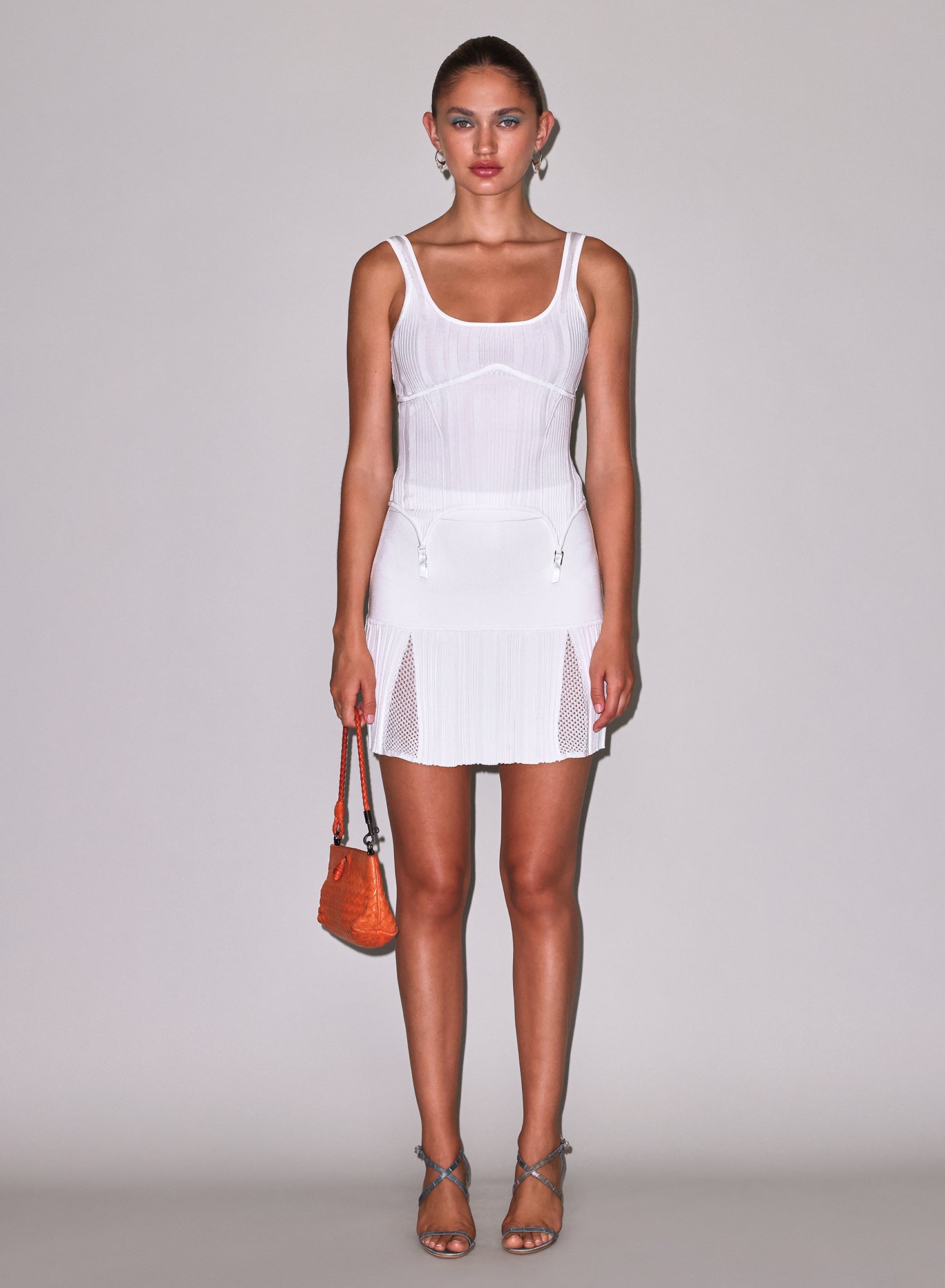 Rib & Crotchet Knit Skirt-flat