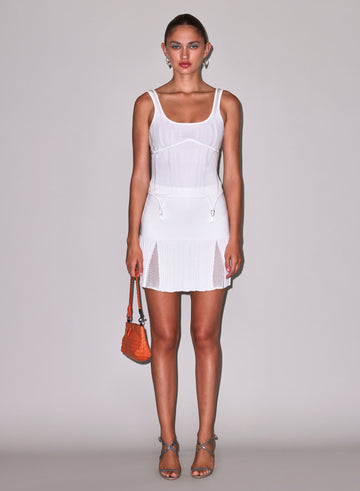 White - Rib Garter Top | Fleur du Mal