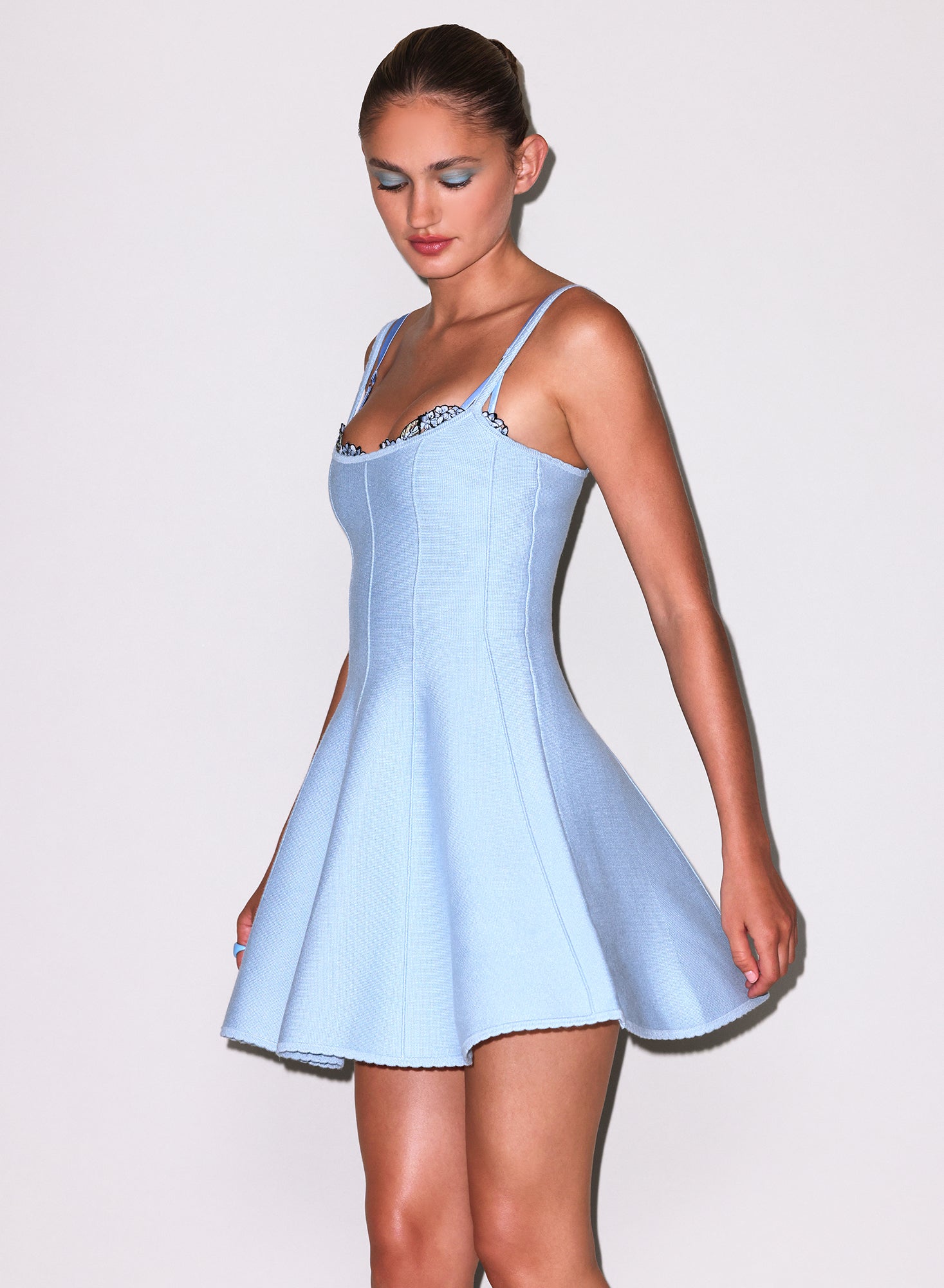 Flared Corset Dress- Light Blue- Fleur du Mal
