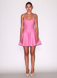 Flared Corset Dress-pink- Fleur du Mal-flat