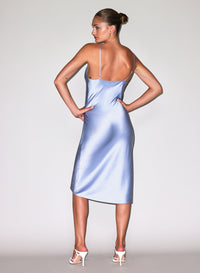Cowl Neck Slip Dress- light blue- Fleur du Mal