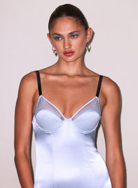 Bebe Midi Slip Dress-Ice Queen Blue-Fleur du Mal